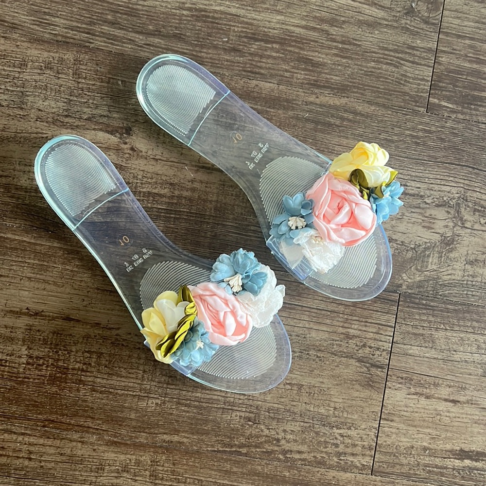 Clear Flower Sandals - BRAND NEW NEVER WORN
